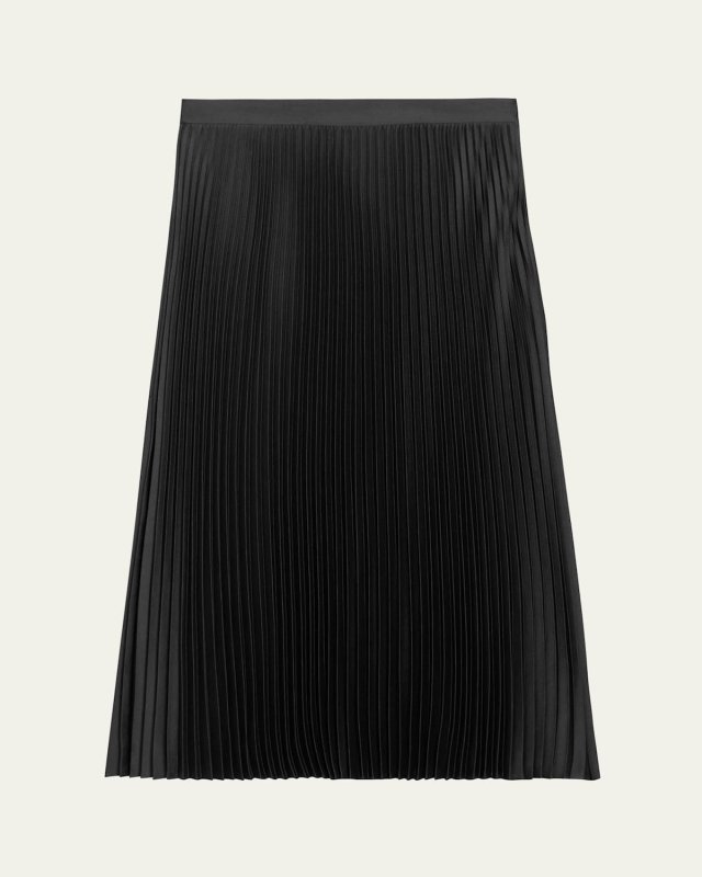 Satin Pleated Skirt